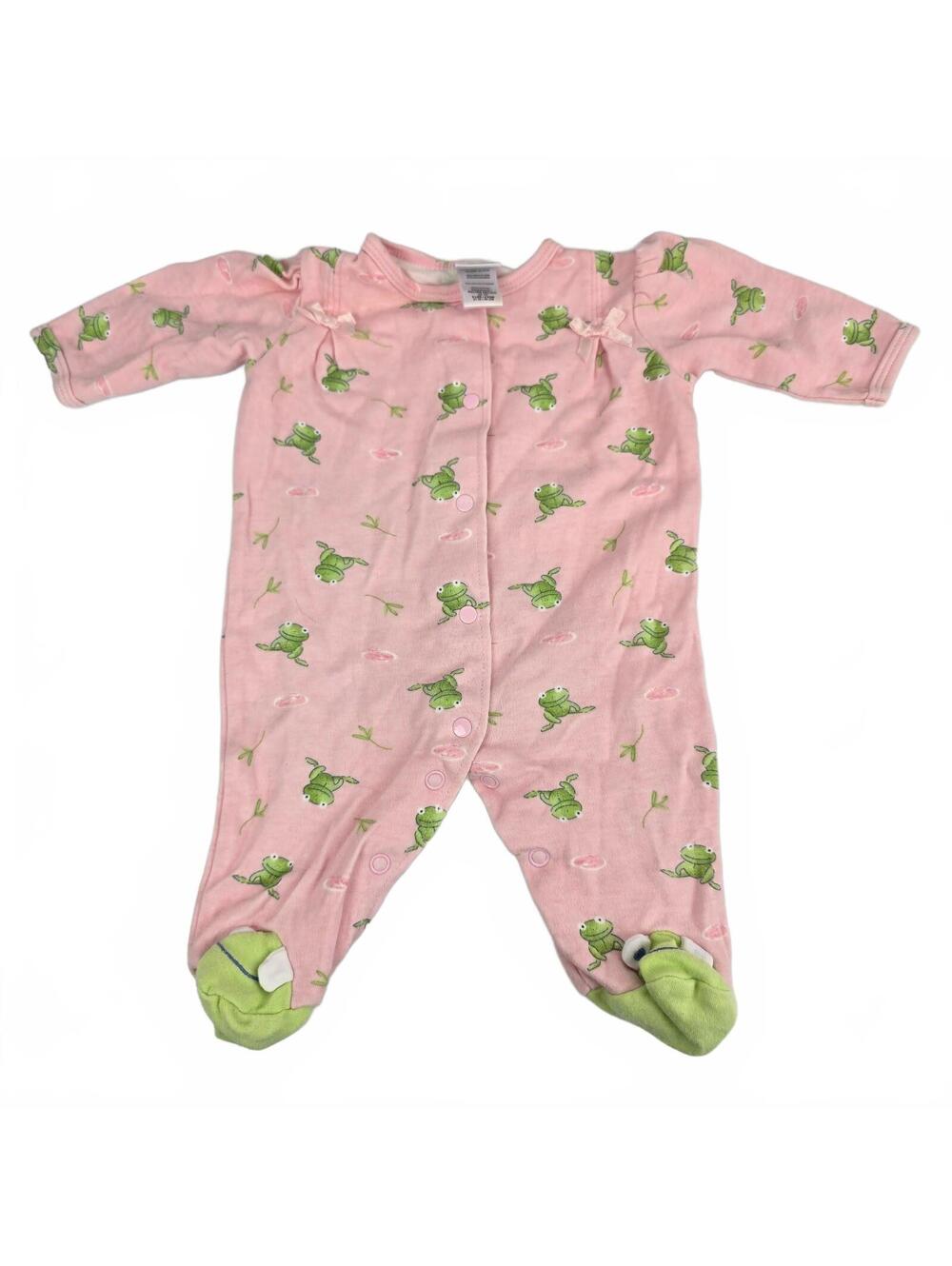 Baby Girl Clothes Little Me Newborn Pink Frog Footed Outfit Cotton Footie Y2K